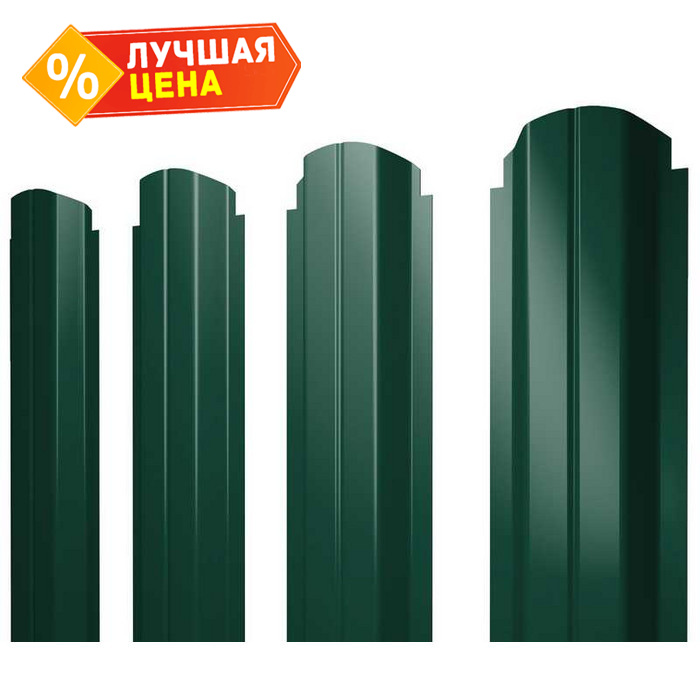 Евроштакетник П-образный А фигурный Grand Line 0,4 Полиэстер RAL6005 Зеленый Мох