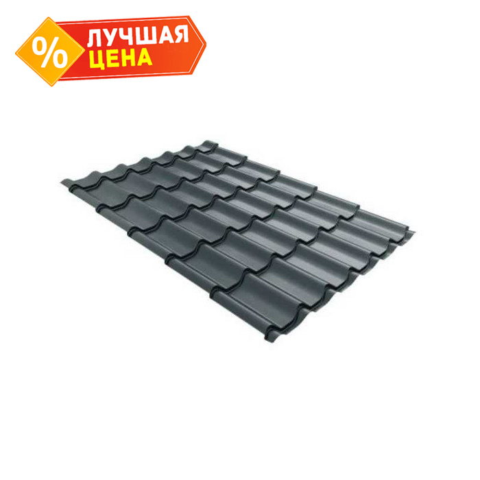 Металлочерепица Grand Line Classic (Классик) 0,5 Satin Мatt RAL 7016 Антрацитово-серый