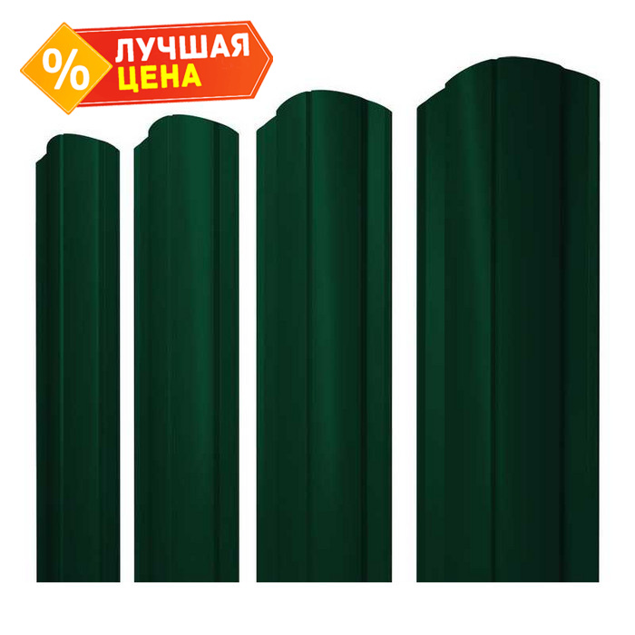 Штакетник Круглый фигурный Grand Line 0,5 Velur RAL6005 Зеленый Мох